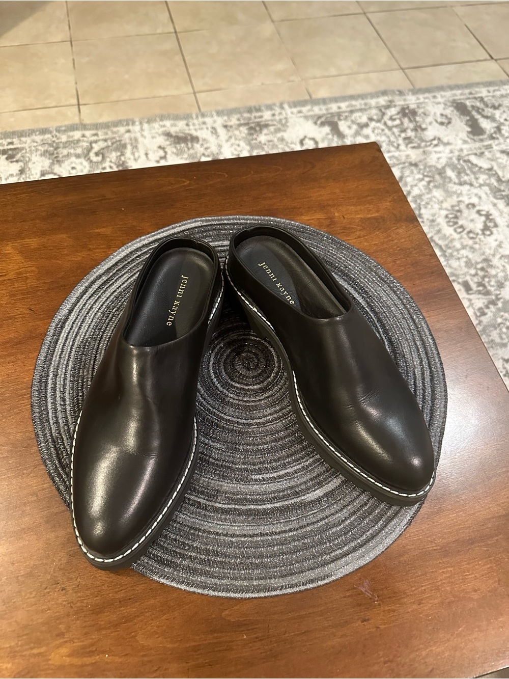 Jenni Kayne Dark Brown Leather Slip-On Mule